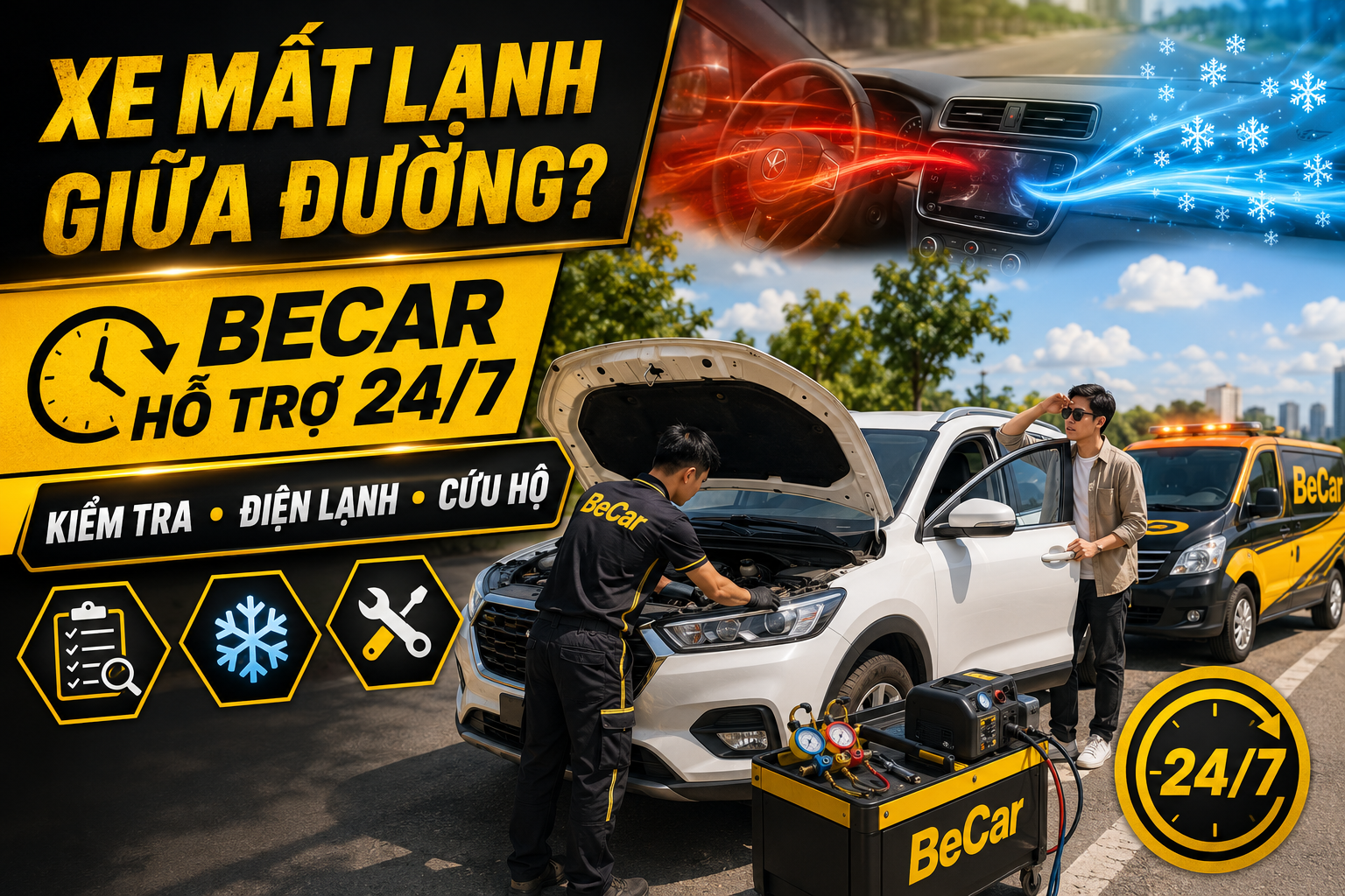 Xe mất lạnh giữa đường thì phải làm sao?