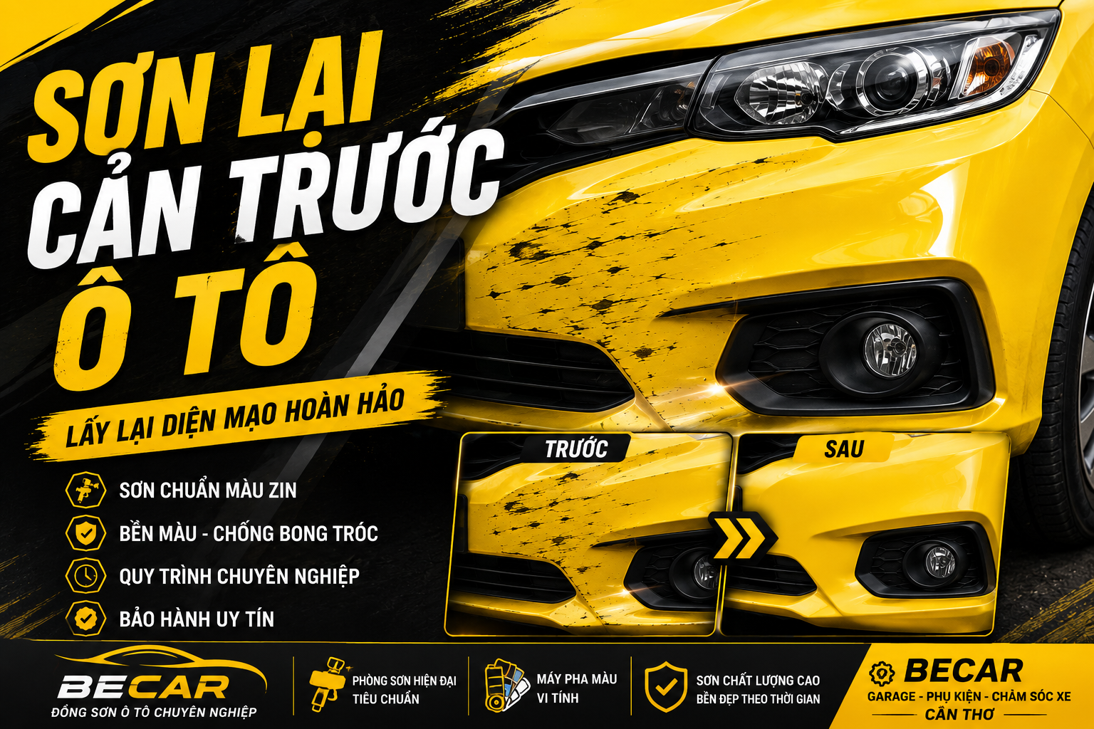 Sơn lại cản trước ô tô