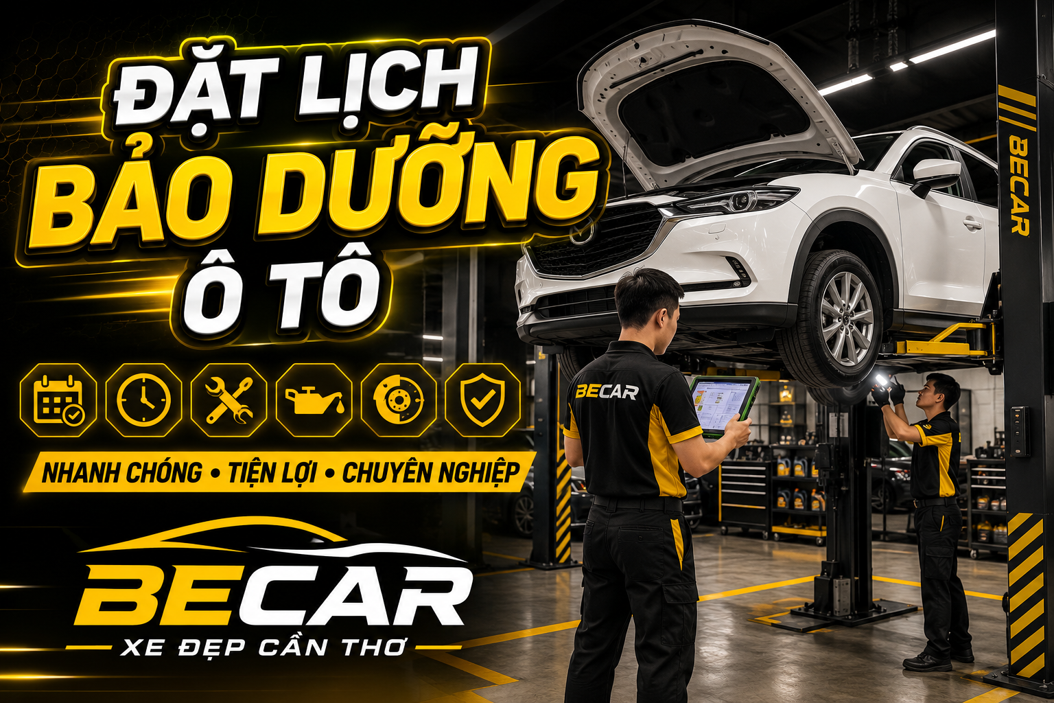 đặt lịch bảo dưỡng ô tô cần thơ