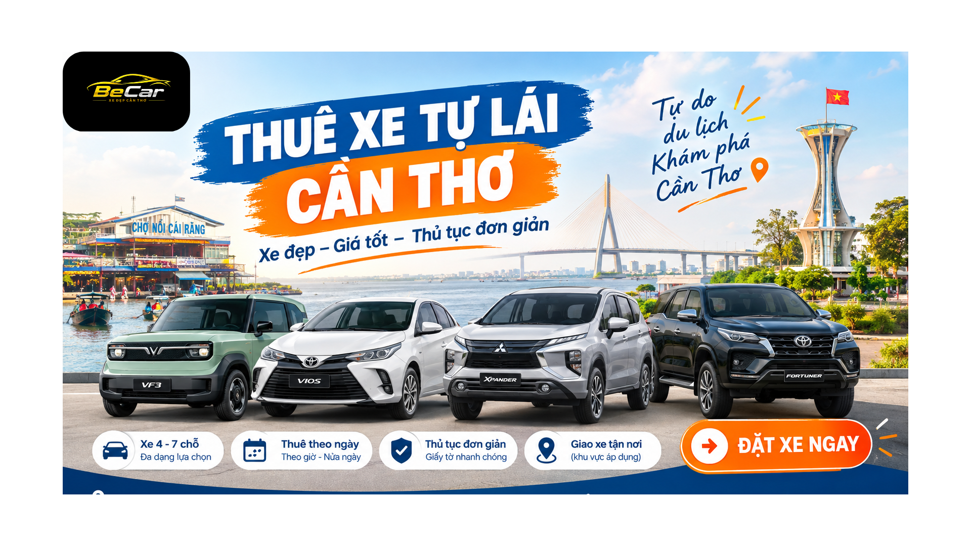 Thuê xe tự lái Cần Thơ tại BeCar